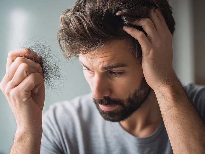 Mann mit Haarausfall